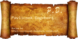 Pavlicsek Dagobert névjegykártya